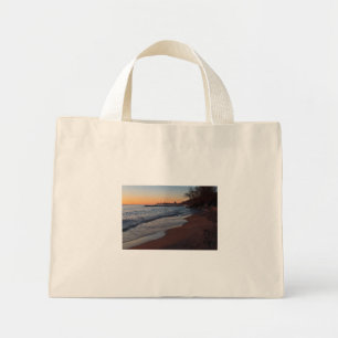 Mini Tote Bag lac michigan côte nord milwaukee à l'aube