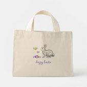 Mini Tote Bag Lapins de Pâques heureux (Dos)
