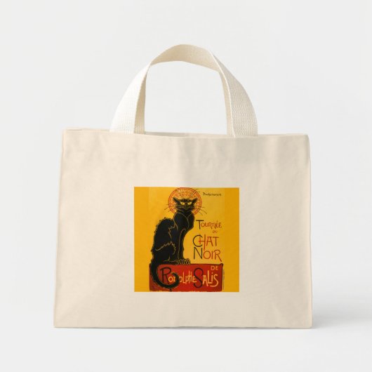Mini Tote Bag Le Conversation Noir Le Chat Noir (Devant)