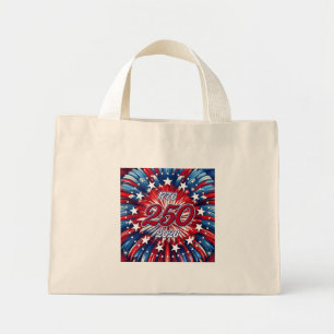 Mini Tote Bag Les 250 ans d'Amérique 1776-2026 Feux d'artifice R