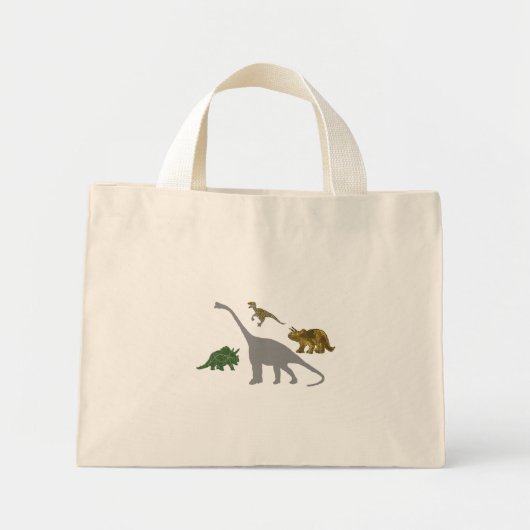 Mini Tote Bag Les 4 Dinos (Devant)
