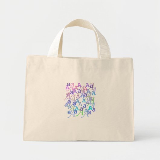 Mini Tote Bag Letter Confetti "A" (Devant)