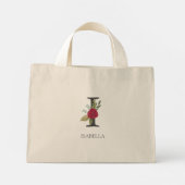 Mini Tote Bag LETTRE MONOGRAPHIQUE MOYENNE Florale Personnalisab (Dos)