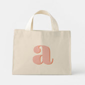Mini Tote Bag Lettres Rétro Monogrammées Rose Pastel Orange (Dos)