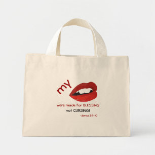 Mini Tote Bag Lèvres faites pour la bénédiction sans maudire