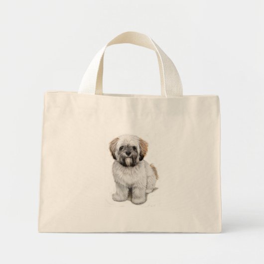 Mini Tote Bag Lhassa apso Puppy (Devant)