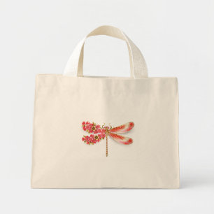 Mini Tote Bag libellule de fleurs avec sakura de bijoux