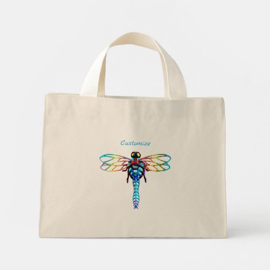 Mini Tote Bag libellule iridescente multicolore (Dos)