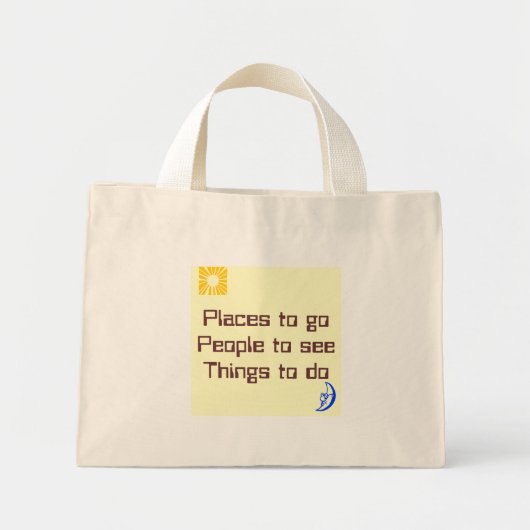 Mini Tote Bag Lieux d'accès Les gens pour voir les choses à fair (Devant)