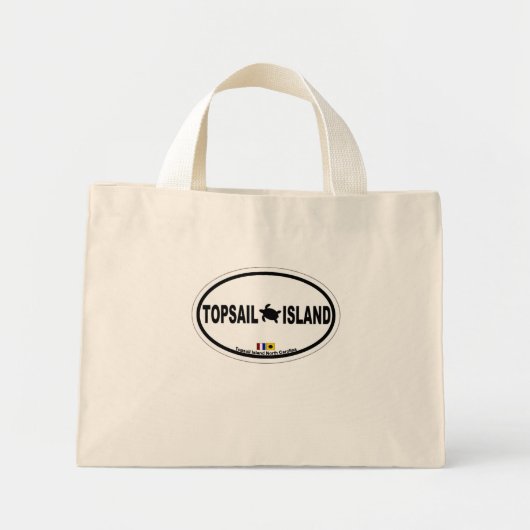 Mini Tote Bag L'île de Topsail. (Devant)