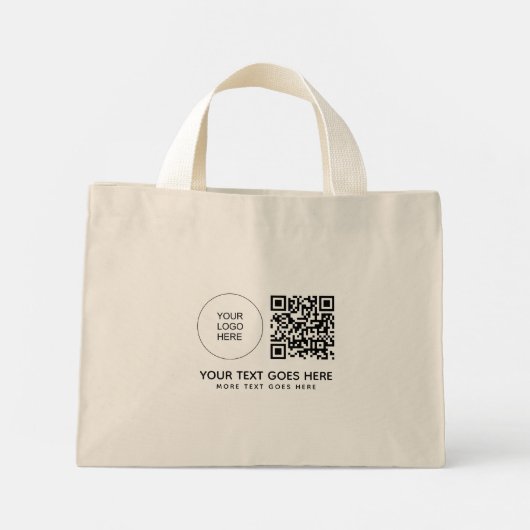 Mini Tote Bag Logo de l'entreprise Code QR Code à barres Impress (Dos)