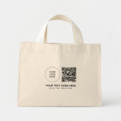 Mini Tote Bag Logo de l'entreprise Code QR Code à barres Impress (Devant)
