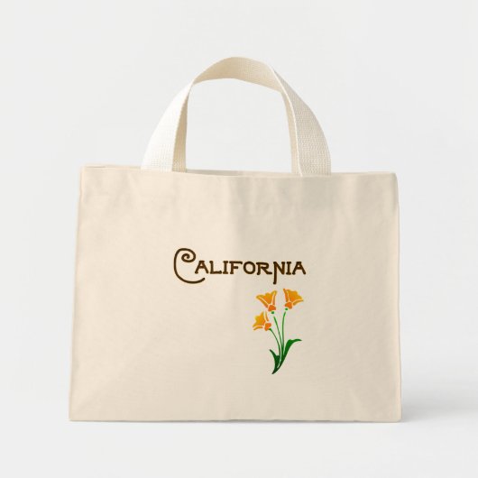 Mini Tote Bag Los Angeles California Poppy Deco Fourre-tout (Devant)