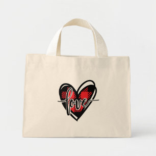Mini Tote Bag LOVE HEART buffle plaid