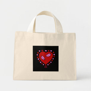 Mini Tote Bag Lovely Heart Kisses minusy Fourre-tout