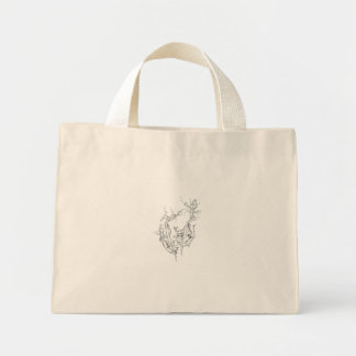 Mini Tote Bag Mains de la nature, art original d'Intrigma