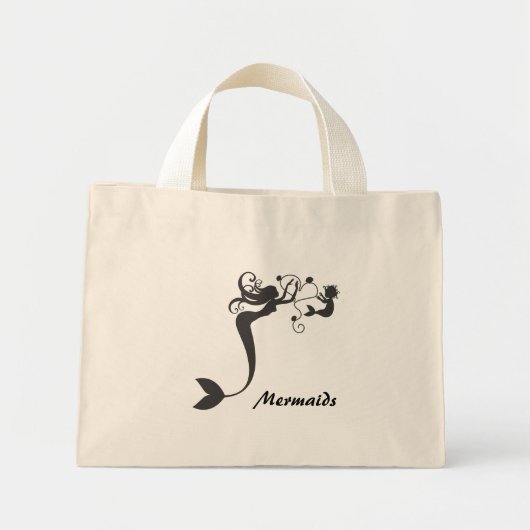 Mini Tote Bag Maman et bébé Sirènes (Devant)