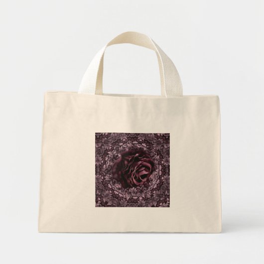 Mini Tote Bag Mandala de rose (Devant)