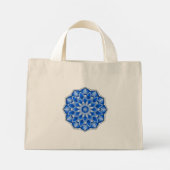 Mini Tote Bag Mandala en bleu (Dos)