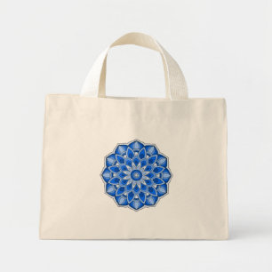 Mini Tote Bag Mandala en bleu
