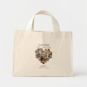 Mini Tote Bag Mariage Famille Anniversaire Coeur Photo Collage