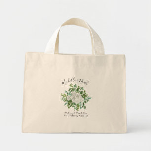 Mini Tote Bag Mariage floral rose noire et blanche