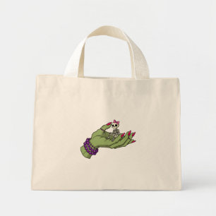 Mini Tote Bag Mariée de Frankenstein main avec Skeleton Bow