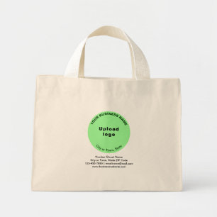Mini Tote Bag Marque commerciale de forme ronde vert clair sur