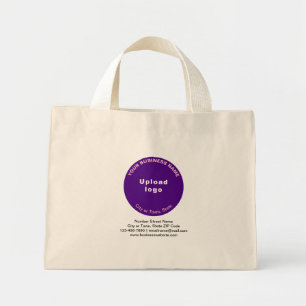 Mini Tote Bag Marque commerciale en forme ronde violet sur mini-