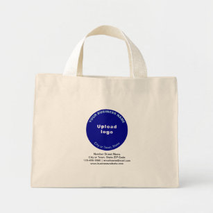 Mini Tote Bag Marque d'affaires en forme ronde bleue