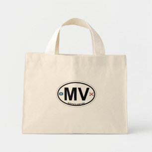 Mini Tote Bag Martha's Vineyard Oval Design.