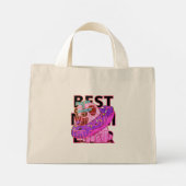 Mini Tote Bag Meilleure maman pug dans un donut (Dos)