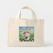 Mini Tote Bag Mignonne lapin de Pâques 01 (Devant)