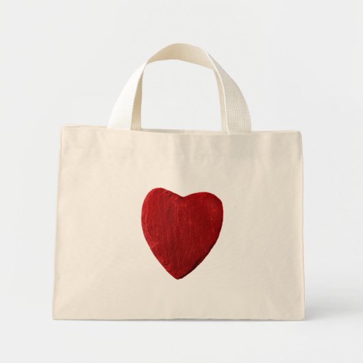 Mini Tote Bag Mini-Tragetasche mit rotem Herz (Devant)