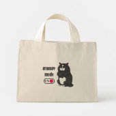 Mini Tote Bag Mode grumeux sur drôle de gros chat (Dos)
