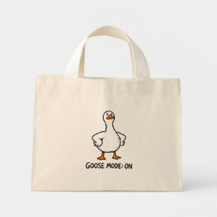 Mini Tote Bag Mode Oie Activé Attitude de drôle d'oie pour femme