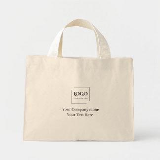 Mini Tote Bag Modèle de logo personnalisé élégant