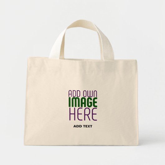 MINI TOTE BAG MODÈLE DE TEXTE D'IMAGE NATURELLE SIMPLE ET MODERN (Devant)