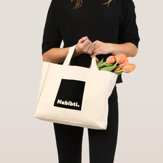 Mini Tote Bag Modèle de texte Habibti (Devant (produit))