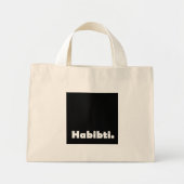 Mini Tote Bag Modèle de texte Habibti (Devant)