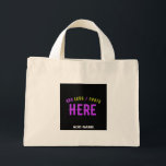 MINI TOTE BAG MODERNE ET MODERNE PERSONNALISABLE NOIR VÉRIFIÉ<br><div class="desc">VOUS POUVEZ CHANGER,  REDIMENSIONNER OU AJOUTER LOGO,  PHOTO,  TEXTE ET COULEURS COMME VOUS LE SOUHAITEZ.MERCI.</div>