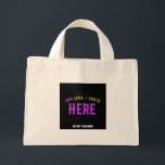 MINI TOTE BAG MODERNE ET MODERNE PERSONNALISABLE NOIR VÉRIFIÉ<br><div class="desc">VOUS POUVEZ CHANGER,  REDIMENSIONNER OU AJOUTER LOGO,  PHOTO,  TEXTE ET COULEURS COMME VOUS LE SOUHAITEZ.MERCI.</div>