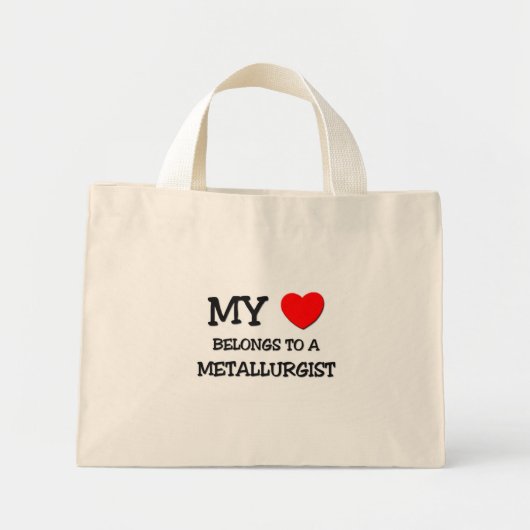 Mini Tote Bag Mon Coeur Appartient À Un MÉTALLURGISTE (Devant)