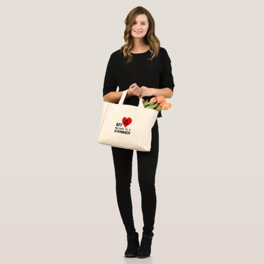 MINI TOTE BAG MON COEUR APPARTIENT À UNE NAGE (Devant (modèle))