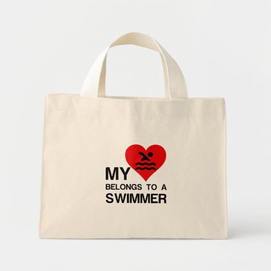 MINI TOTE BAG MON COEUR APPARTIENT À UNE NAGE (Devant)