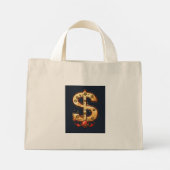Mini Tote Bag "Money Moves : Dollar Print Shopping Bag" (Dos)