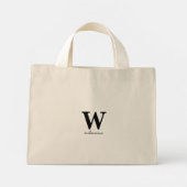 Mini Tote Bag Monogramme de script personnalisé Initiale & Nom (Dos)