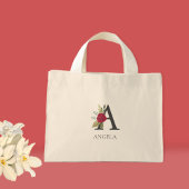 Mini Tote Bag Monogramme floral moderne personnalisable