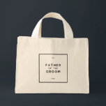 Mini Tote Bag Monogramme Français Minimal Chic Père De La Pièce<br><div class="desc">Chic et minimaliste français, d'inspiration parisienne, monochrome noir et blanc père personnalisé du mini-sac fourre-tout du marié. Un Sac fourre-tout peut être un excellent moyen de remercier votre beau-père pour leur amour et leur soutien lors de votre journée spéciale. Ce sac fourre-tout Père de la Salle est parfait pour recevoir...</div>