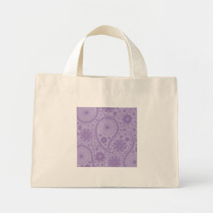 Mini Tote Bag Motif de paisley violet